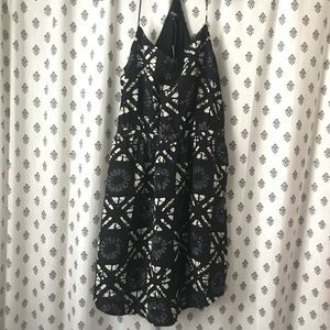 Silk strappy tribal print dress